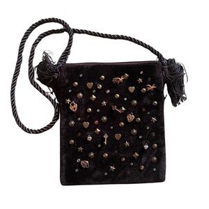 Capelli Brown Shoulder Bag with Jewels and Charms